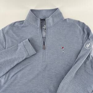Johnnie O Vaughn 1/4 Zip Pullover Shirt Mens M Golf Performance Stretch Blue
